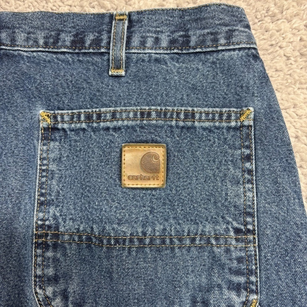 Carhartt Jeans Mens 36 x 34 Original Dungaree Fit Utility Work Denim B13 DPS - Picture 3 of 4